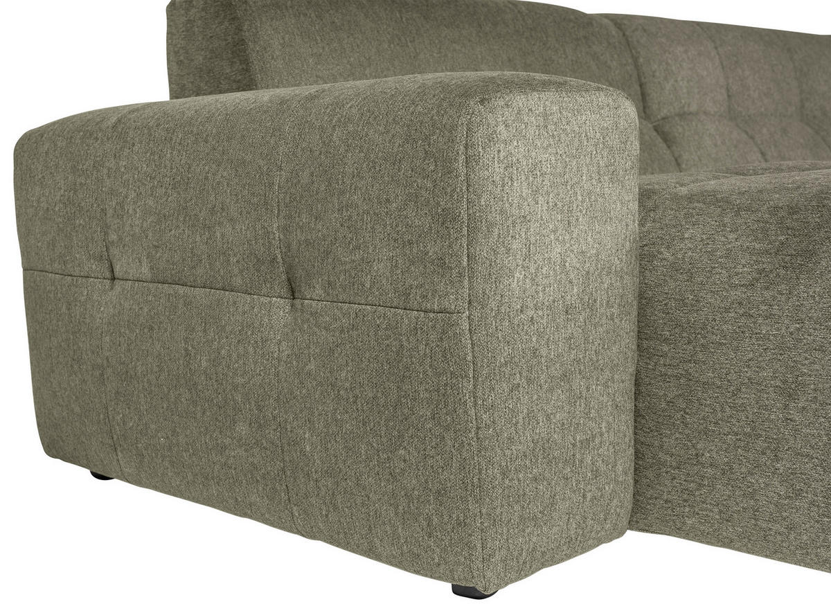 ECKSOFA Salbeigrün Webstoff  - Salbeigrün/Schwarz, KONVENTIONELL, Kunststoff/Textil (295/157cm) - Carryhome
