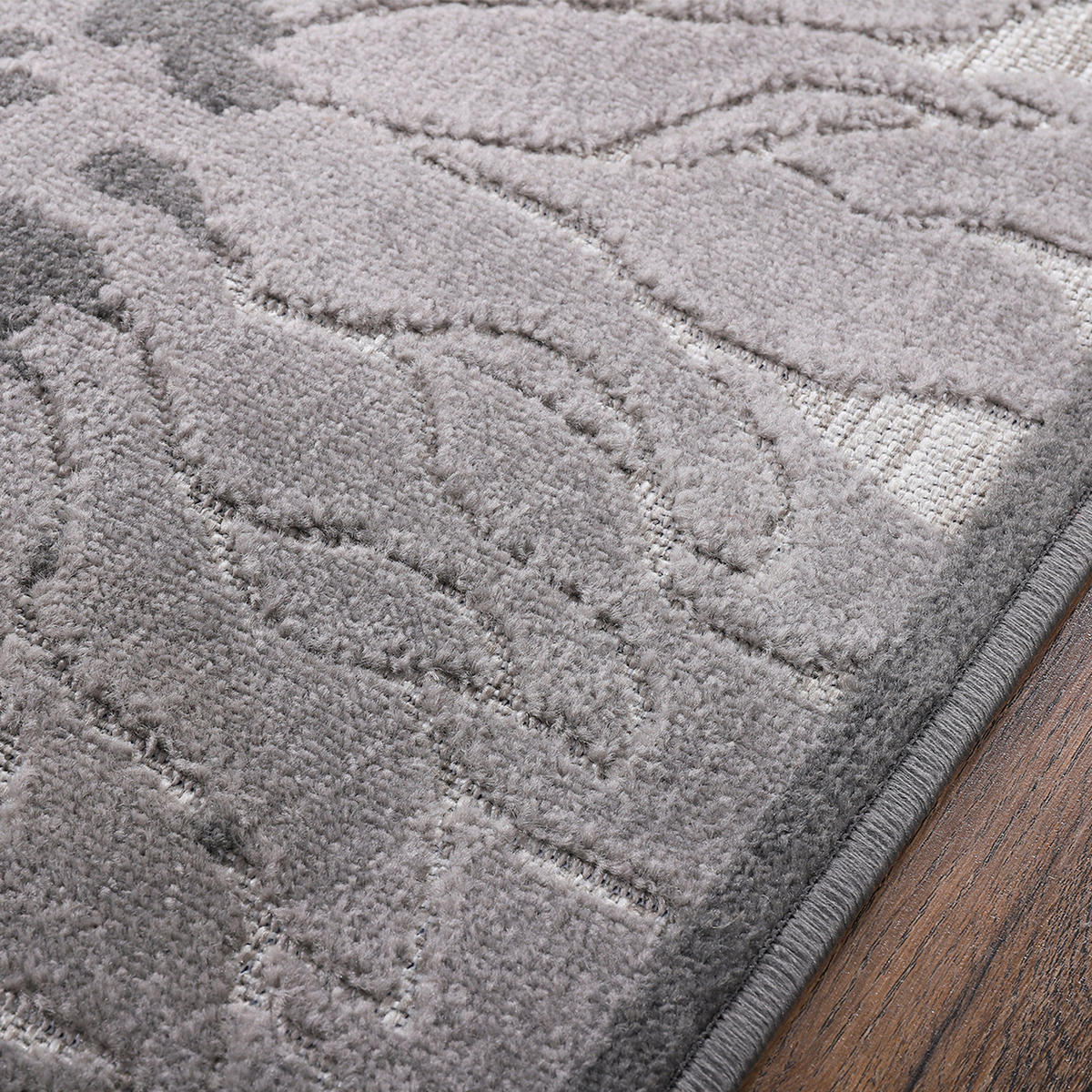 TEPIH ZA UNUTAR./VANJ. UPORAB 80/150 cm   siva, svijetlo siva  Floral  - siva/svijetlo siva, Lifestyle, tekstil/plastika (80/150cm)