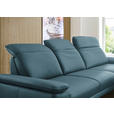 ECKSOFA in Echtleder Blau  - Blau/Schwarz, Design, Leder/Metall (332/193cm) - Dieter Knoll