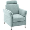 SESSEL in Flachgewebe Hellblau  - Chromfarben/Hellblau, Konventionell, Textil/Metall (86/87/93cm) - Beldomo System