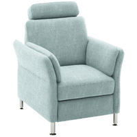 SESSEL in Flachgewebe Hellblau  - Chromfarben/Hellblau, Konventionell, Textil/Metall (86/87/93cm) - Beldomo System