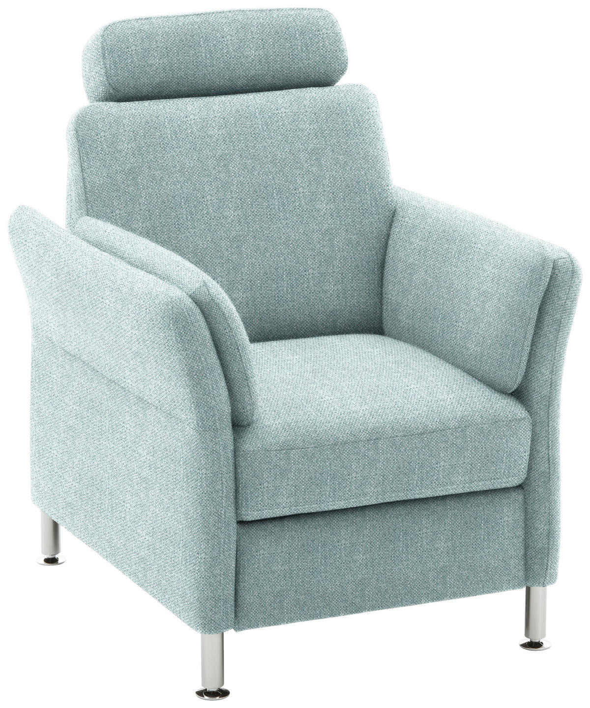 SESSEL in Flachgewebe Hellblau  - Chromfarben/Hellblau, Konventionell, Textil/Metall (86/87/93cm) - Beldomo System