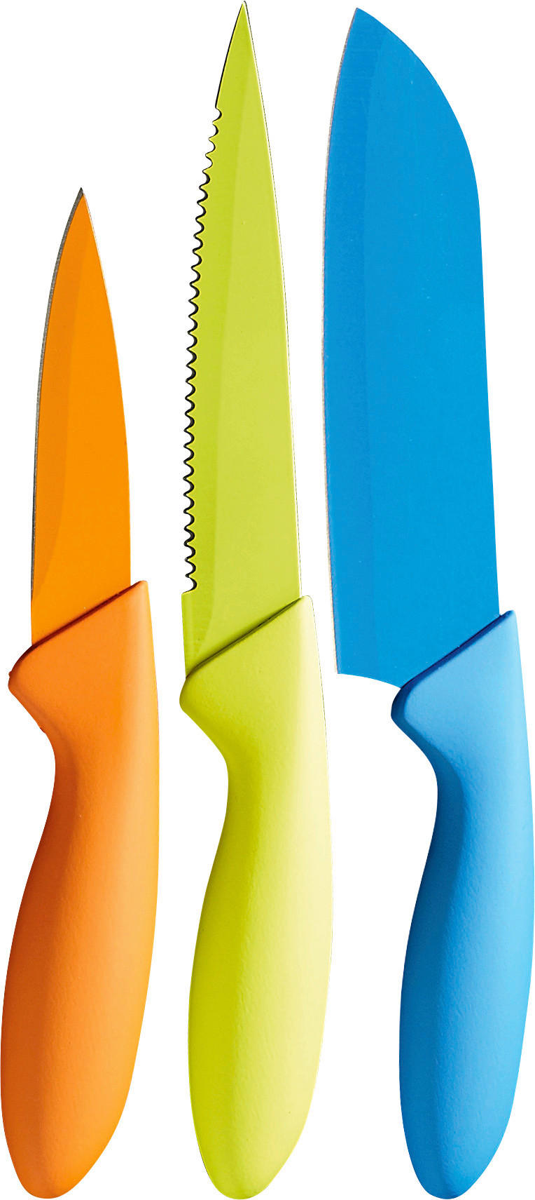 MESSERSET 3-teilig  - Blau/Orange, Basics, Kunststoff (28,5cm) - Boxxx