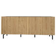 SIDEBOARD LINO  in 181/75/40 cm  - Eichefarben/Schwarz, Design, Holzwerkstoff/Metall (181/75/40cm) - Xora