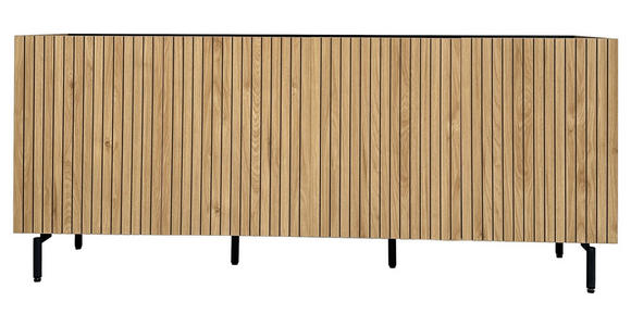 SIDEBOARD LINO in 181/75/40 cm - Eichefarben/Schwarz, Design, Holzwerkstoff/Metall (181/75/40cm) - Xora