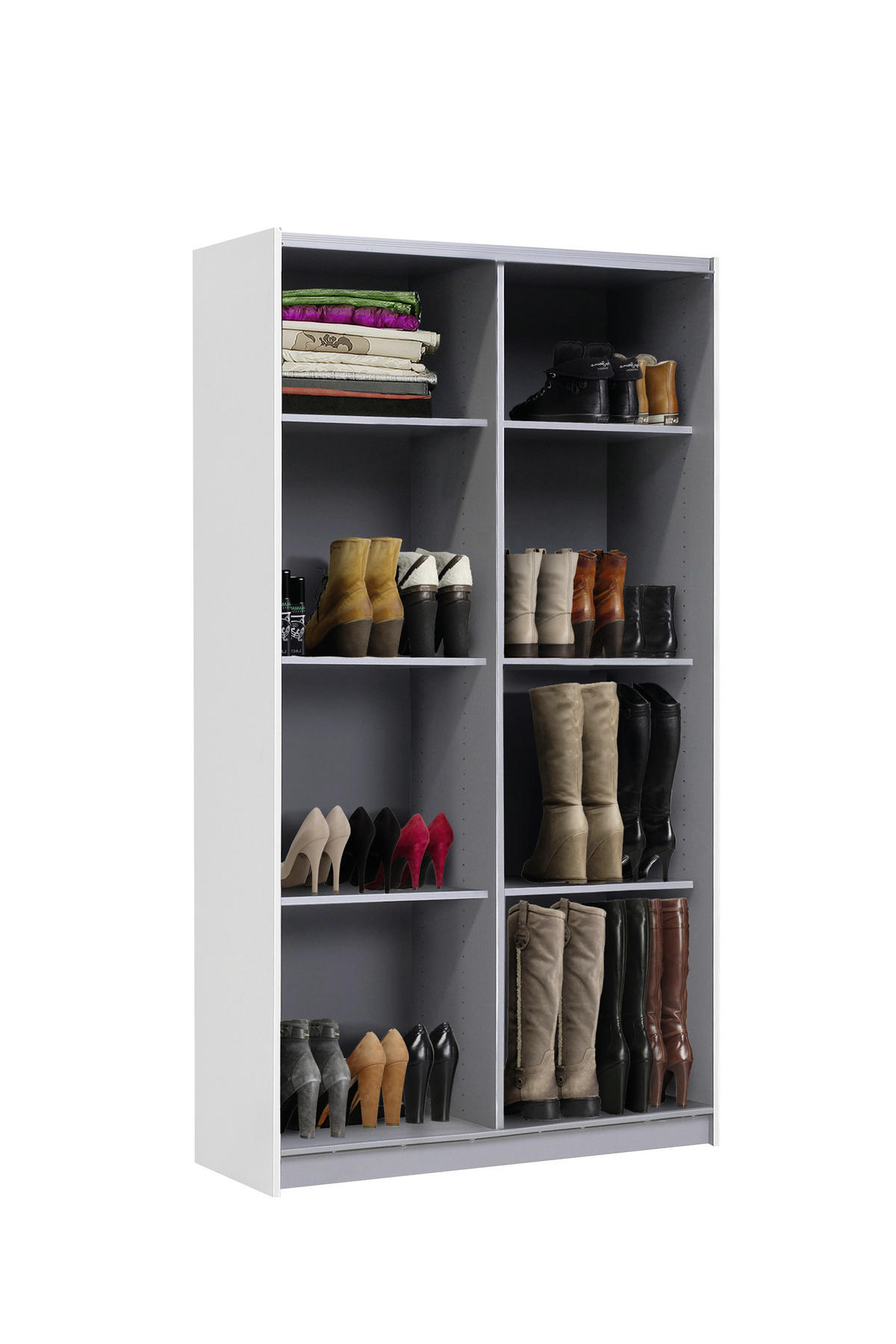 MEHRZWECKSCHRANK 120/190,5/42 cm  in Weiß  - Alufarben/Weiß, Design, Holzwerkstoff/Metall (120/190,5/42cm) - Carryhome