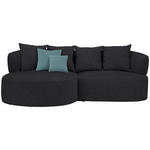 ECKSOFA  in Plüsch Anthrazit  166/235 cm  - Anthrazit/Petrol, MODERN, Kunststoff/Textil (166/235cm) - Hom`in