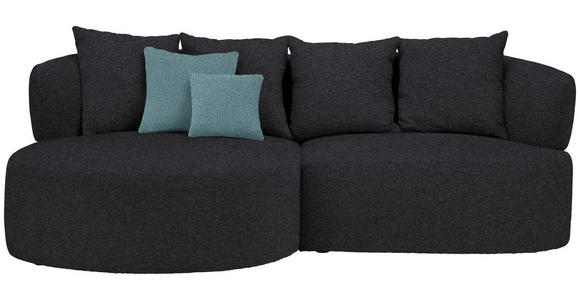 ECKSOFA  in Plüsch Anthrazit  166/235 cm  - Anthrazit/Petrol, MODERN, Kunststoff/Textil (166/235cm) - Hom`in