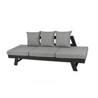 LOUNGEGARNITUR   216/70/74 cm Aluminium  - Schwarz/Grau, Basics, Kunststoff/Textil (216/70/74cm) - Gardenson