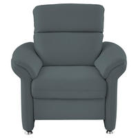SESSEL in Echtleder Blau, Grau  - Blau/Alufarben, Konventionell, Leder/Metall (98/96/92cm) - Beldomo Premium