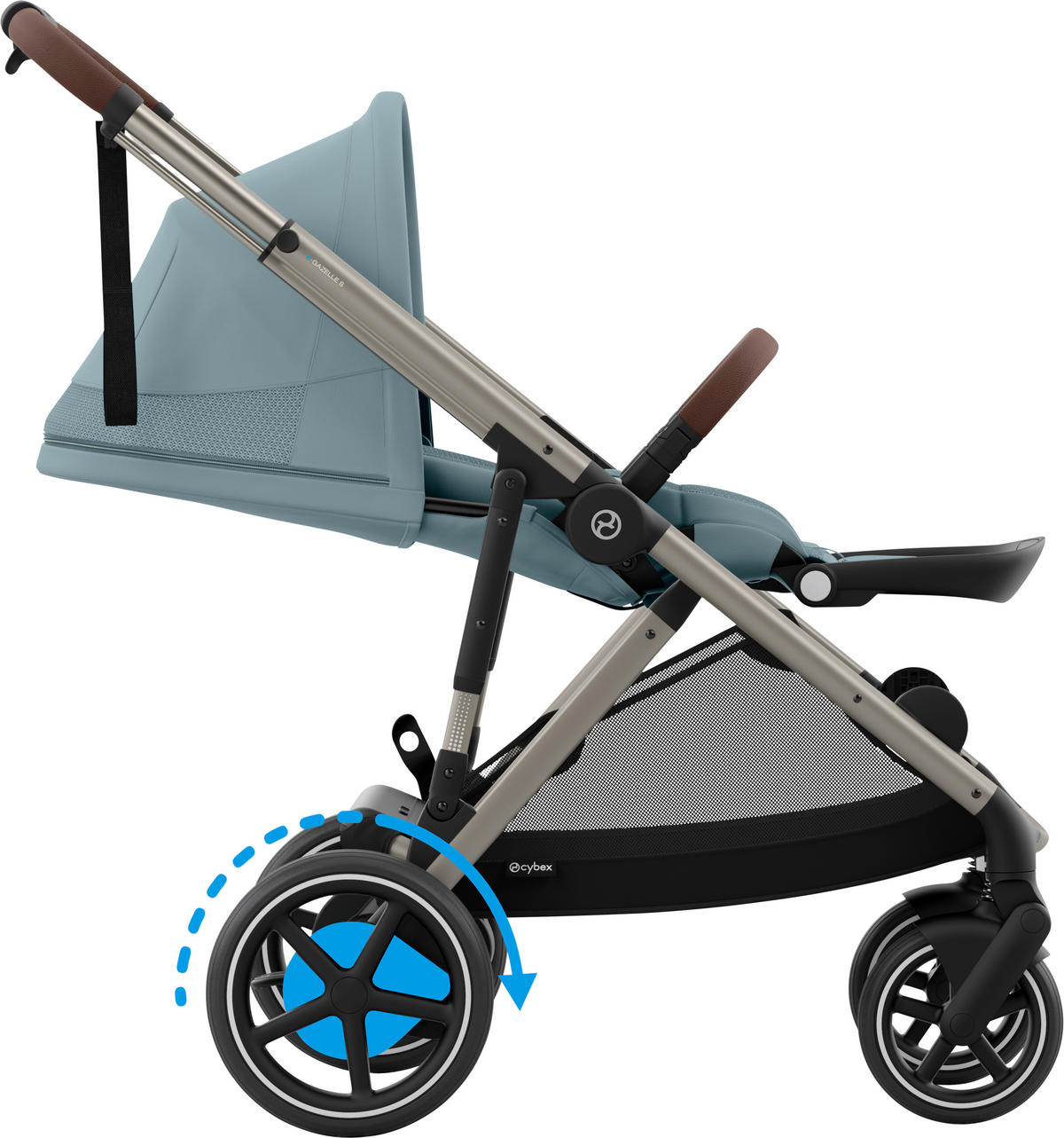 KINDERWAGEN E-GAZELLE S  - Taupe/Hellblau, Basics, Kunststoff/Metall (94.5/66/100cm) - Cybex
