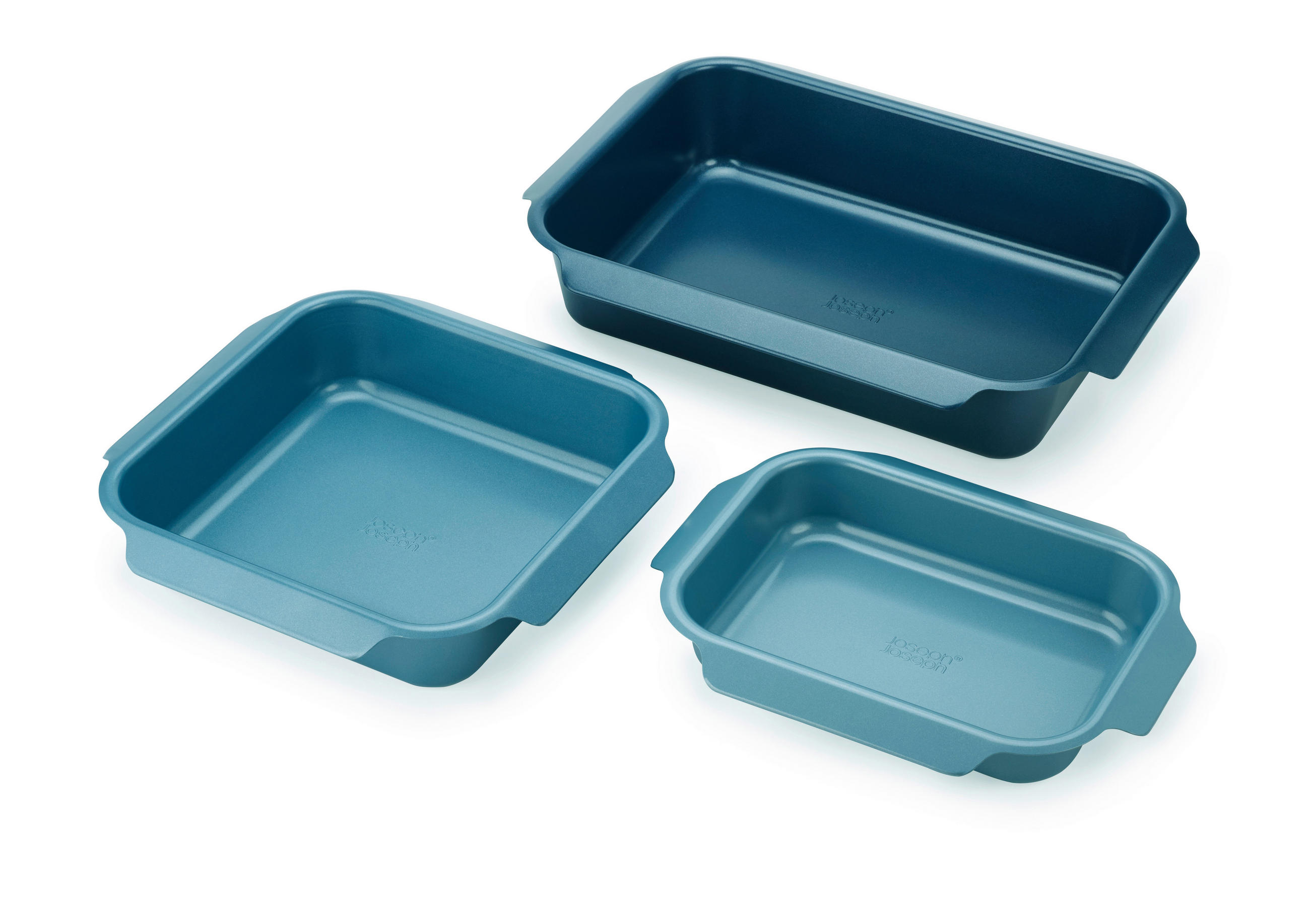 AUFLAUFFORMENSET 41,1/30/9,6 cm  3-teilig  - Pastellblau/Dunkelblau, Basics, Metall (41,1/30/9,6cm) - Joseph Joseph