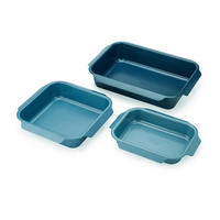 AUFLAUFFORMENSET 41,1/30/9,6 cm  3-teilig  - Pastellblau/Dunkelblau, Basics, Metall (41,1/30/9,6cm) - Joseph Joseph