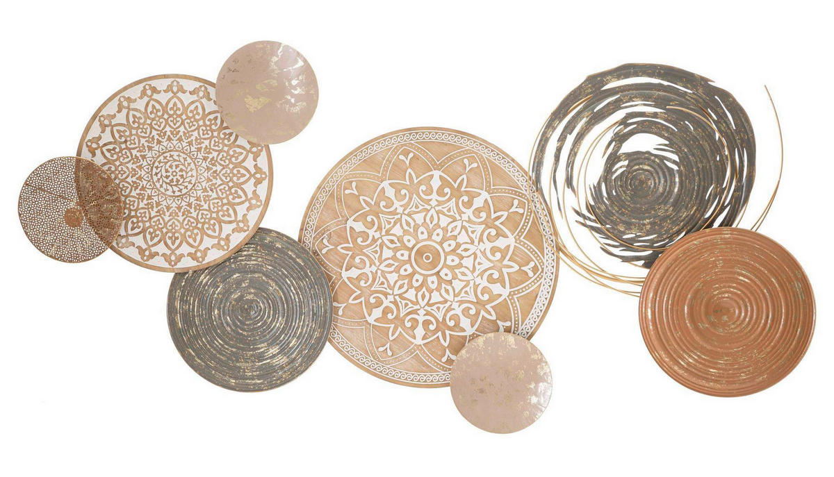 WANDDEKO  167.60/80.6/8.9 cm   - Goldfarben/Grau, Basics, Holzwerkstoff/Metall (167.60/80.6/8.9cm)