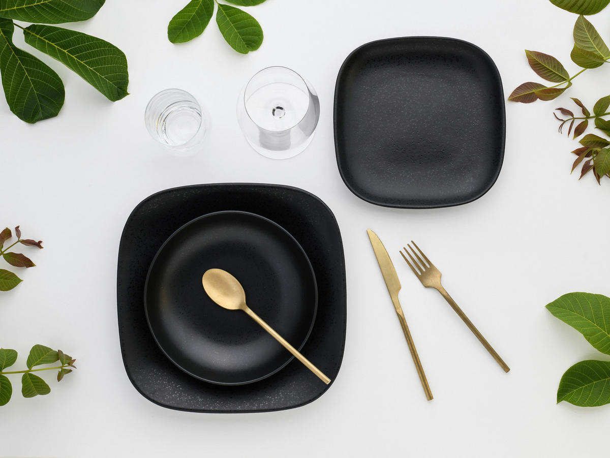 JÍDELNÍ SOUPRAVA, kamenina - černá, Basics, keramika - Creatable
