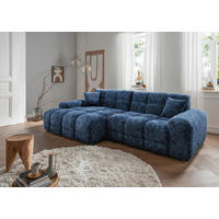 ECKSOFA in Struktur Blau  - Blau/Schwarz, Modern, Kunststoff/Textil (152/301cm) - Livetastic