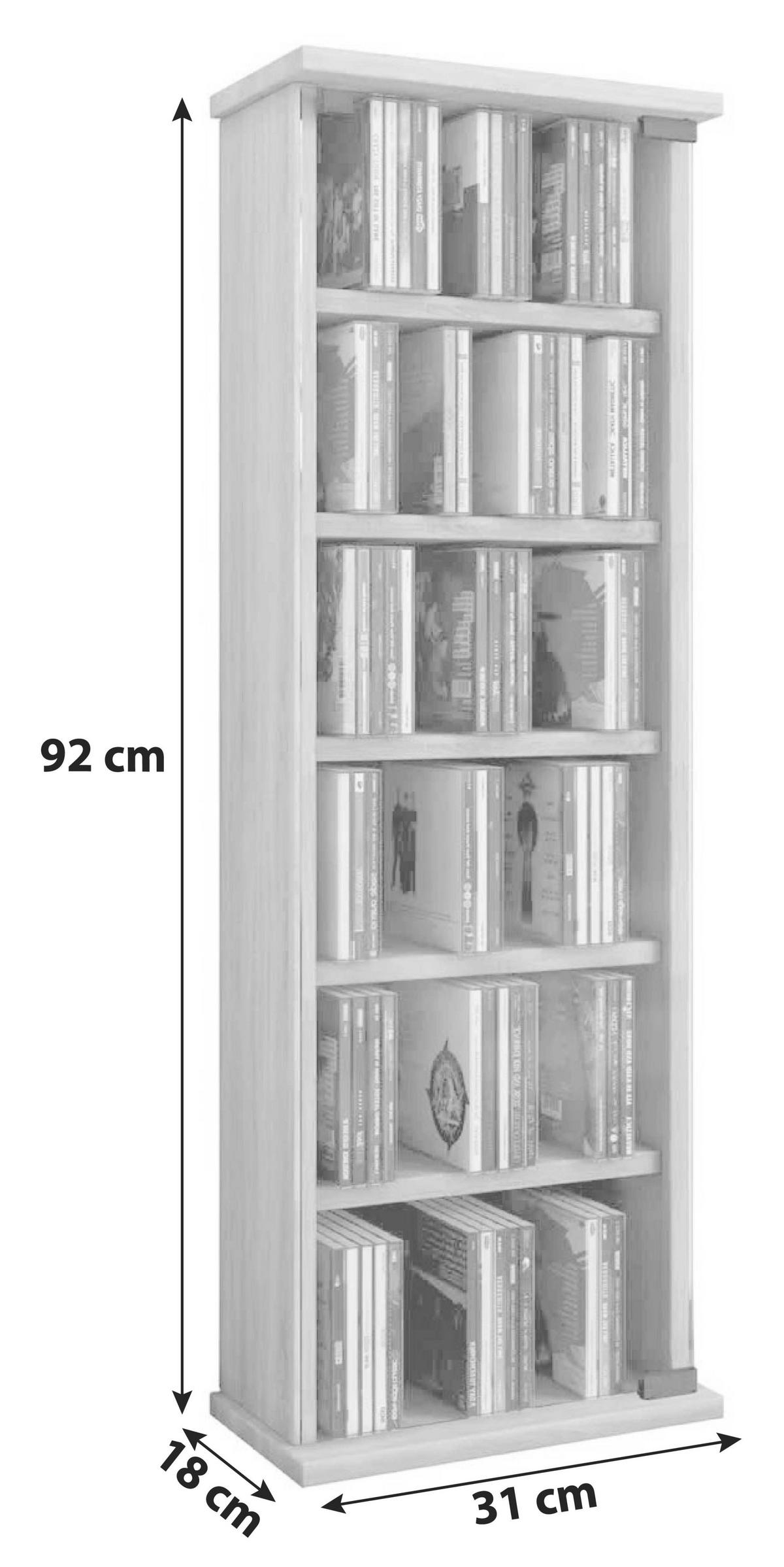 CD-Regal in Eichefarbe - Eichefarben, Konventionell, Glas/Holzwerkstoff (31/92/18cm) - MID.YOU