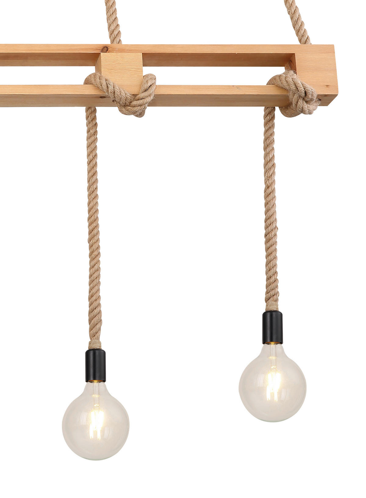 HÄNGELEUCHTE 120/10/120 cm   - Schwarz/Braun, Basics, Naturmaterialien/Holz (120/10/120cm) - Globo