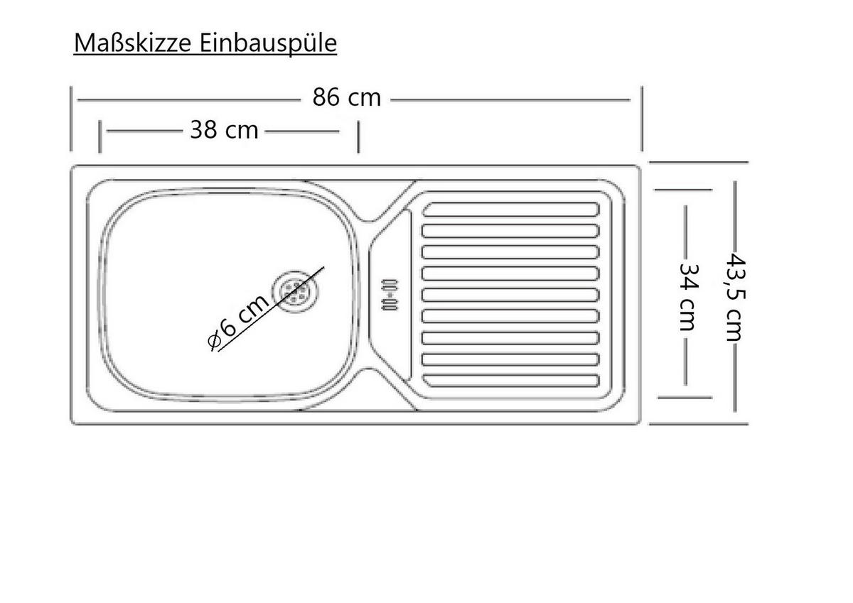 KÜCHENLEERBLOCK 300 cm   in Grau, Eiche Wotan  - Eiche Wotan/Grau, Design, Holzwerkstoff (300cm) - Held