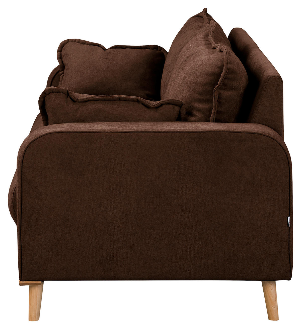 3-SITZER-SOFA in Mikrofaser Braun  - Wengefarben/Braun, Design, Holz/Textil (193/86/87cm) - Livetastic