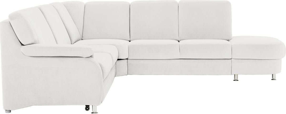 ECKSOFA in Flachgewebe Hellgrau  - Hellgrau/Alufarben, Konventionell, Textil/Metall (269/289cm) - Beldomo System