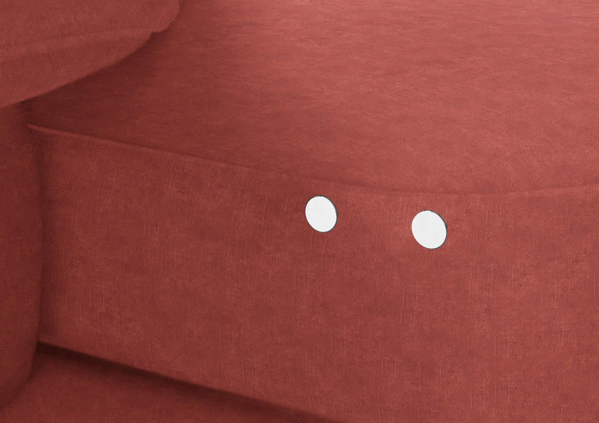 ECKSOFA in Velours Koralle  - Koralle/Schwarz, Design, Textil/Metall (180/310cm) - Dieter Knoll