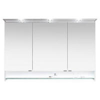 SPIEGELSCHRANK 130/86,8/16 cm  - Chromfarben/Weiß Hochglanz, Design, Glas/Holzwerkstoff (130/86,8/16cm) - Leonardo Living
