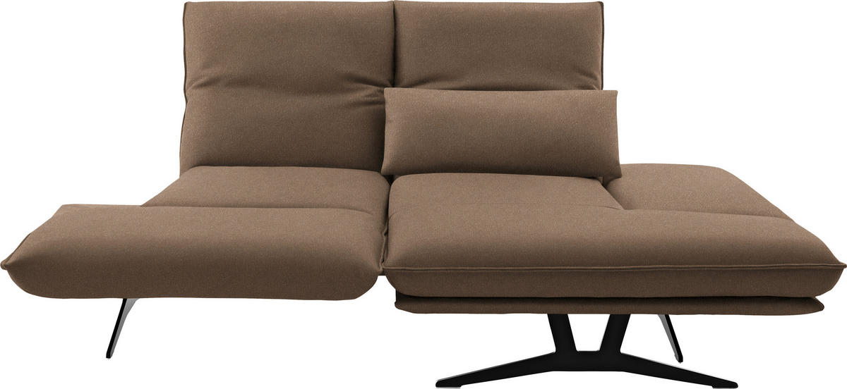 ECKSOFA in Echtleder Greige  210/130 cm  - Greige/Schwarz, Design, Leder/Metall (210/130cm) - Dieter Knoll