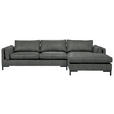 ECKSOFA  in Lederlook Grün  295/160 cm  - Schwarz/Grün, Design, Textil/Metall (295/160cm) - Hom`in