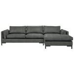 ECKSOFA  in Lederlook Grün  295/160 cm  - Schwarz/Grün, Design, Textil/Metall (295/160cm) - Hom`in