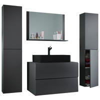 BADEZIMMER 5-teilig  in 147 cm  - Anthrazit/Schwarz, MODERN, Glas/Keramik (147cm) - MID.YOU