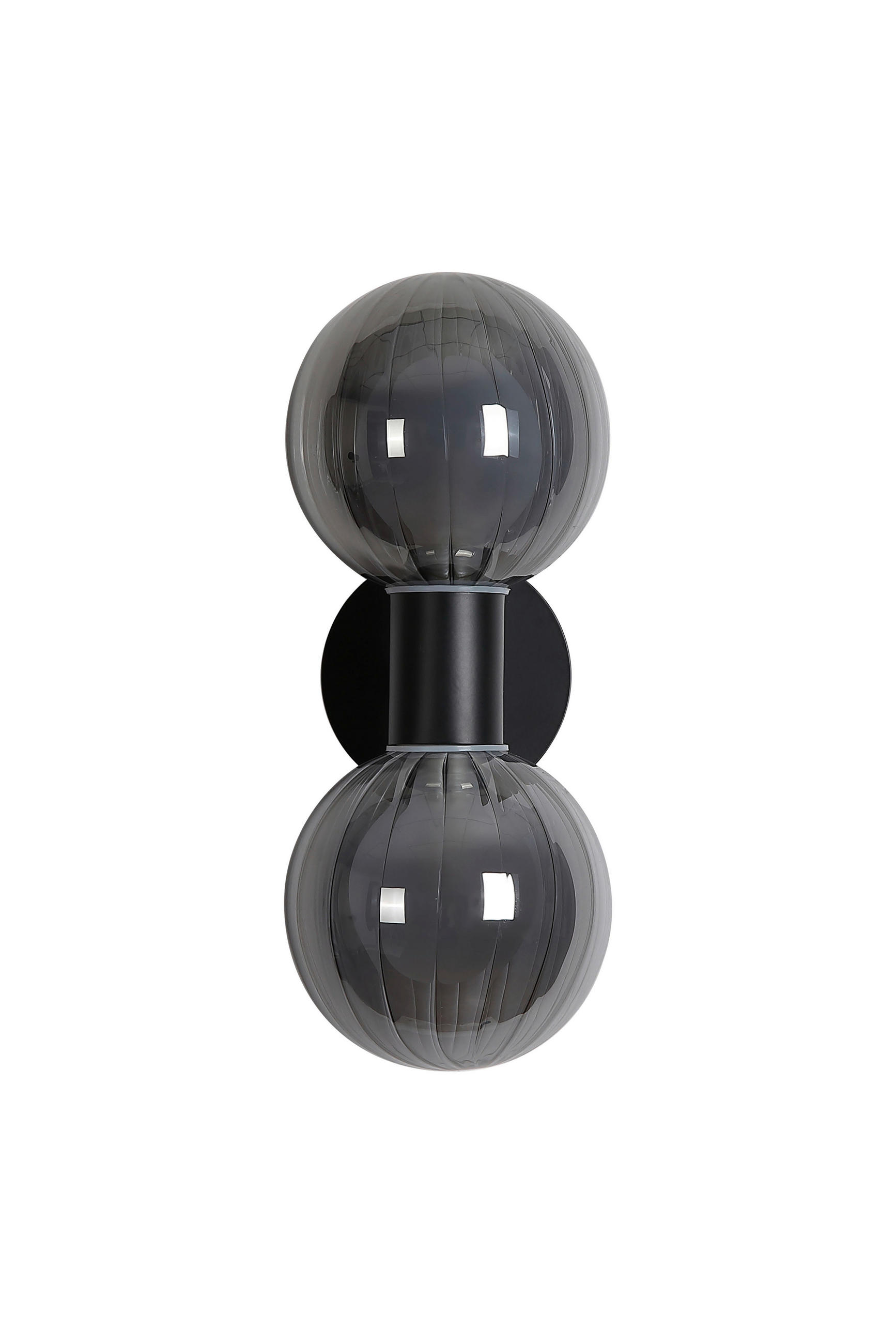 WANDLEUCHTE Luminsphere 28/12,4/8 cm  - Schwarz, Design, Glas/Metall (28/12,4/8cm)