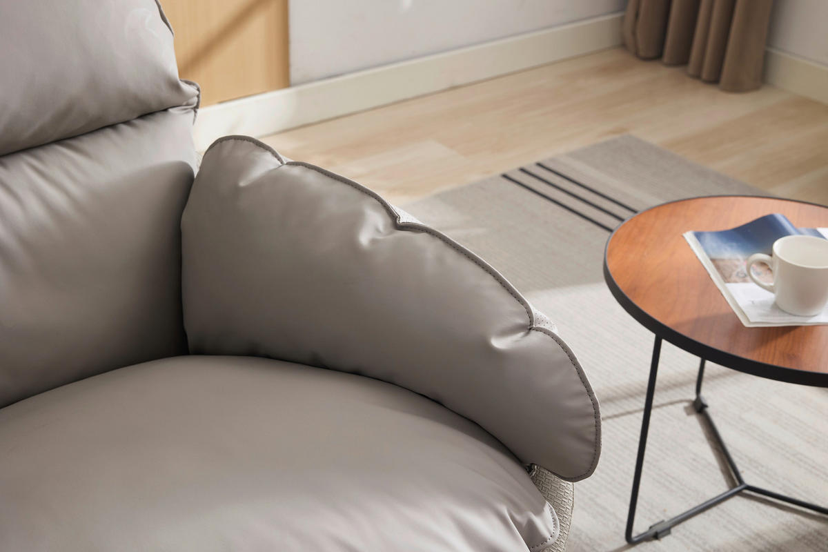RELAXSESSEL Lederlook    - Taupe, MODERN, Textil (81/109/95cm) - MID.YOU