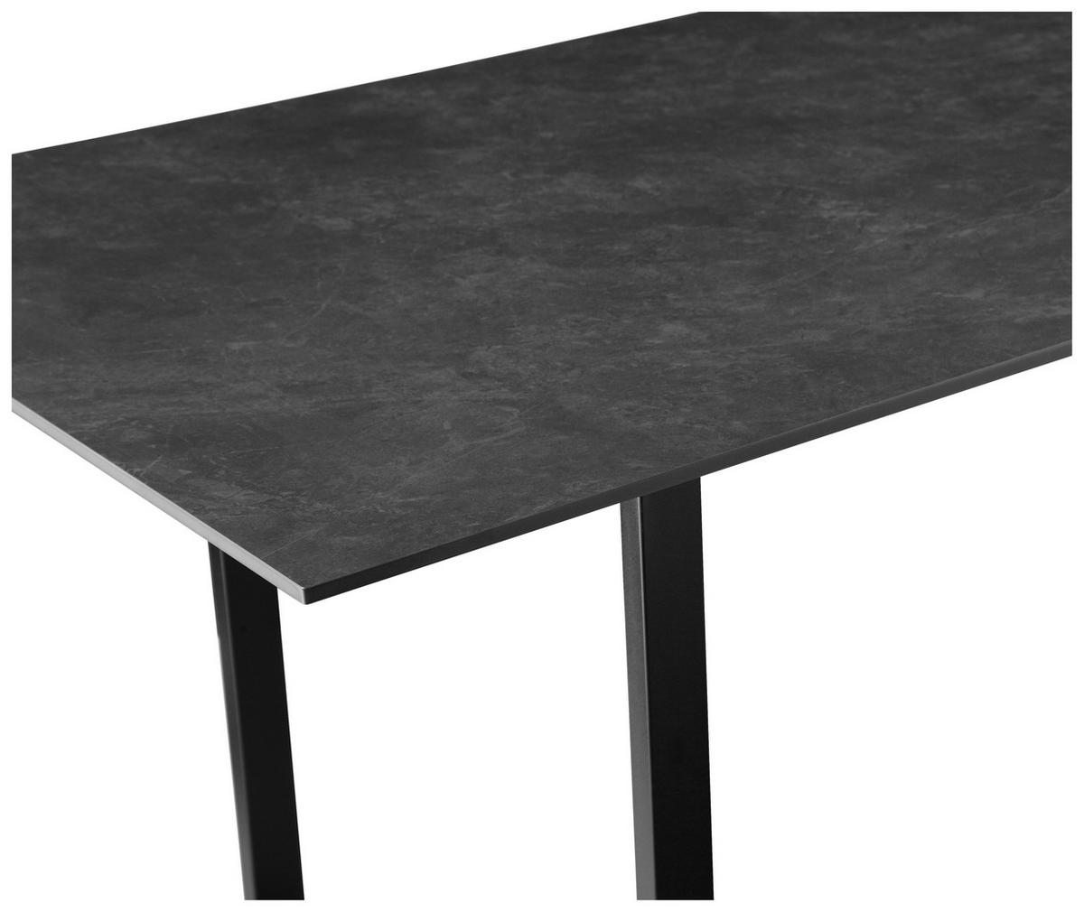 ESSTISCH in Metall, Keramik 180/90/75 cm  - Schwarz/Grau, Design, Keramik/Metall (180/90/75cm) - Boxxx