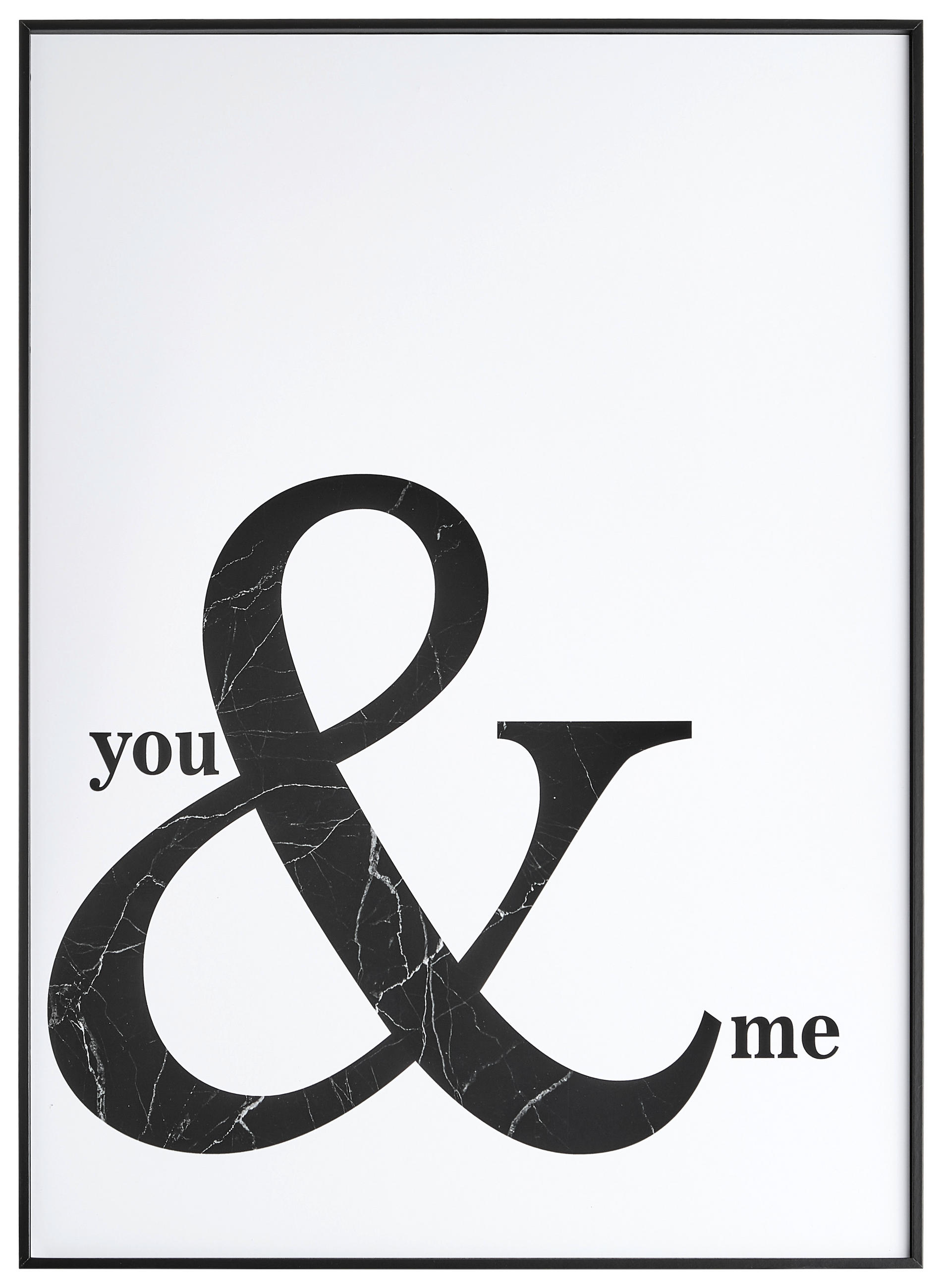 KUNSTDRUCK Text  - Schwarz/Weiß, Trend, Papier/Holzwerkstoff (50/70cm) - Monee