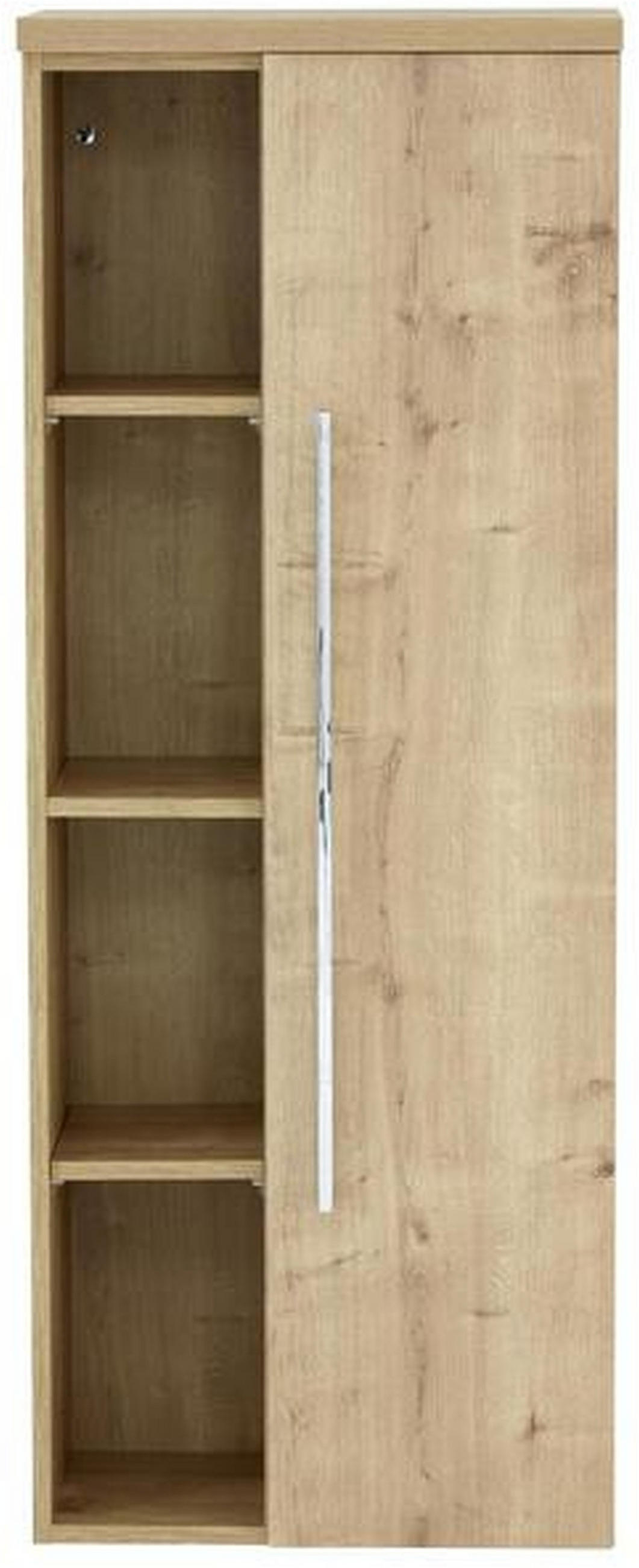 MIDISCHRANK 50/130,8/33 cm  - Chromfarben/Eichefarben, Design, Holzwerkstoff/Metall (50/130,8/33cm) - Dieter Knoll