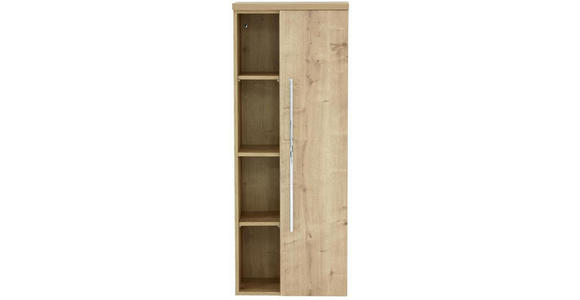 MIDISCHRANK 50/130,8/33 cm  - Chromfarben/Eichefarben, Design, Holzwerkstoff/Metall (50/130,8/33cm) - Dieter Knoll
