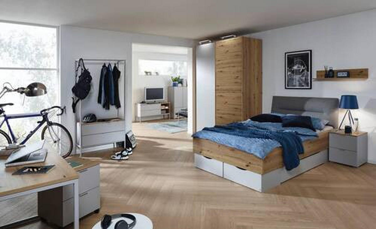 GARDEROBE  in 84/177/42 cm  - Eichefarben/Grau, Trend, Holzwerkstoff/Metall (84/177/42cm) - Stylife