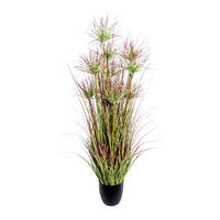 KUNSTPFLANZE Zyperngras 125 cm  - Rot/Schwarz, Design, Kunststoff (125cm) - P & B