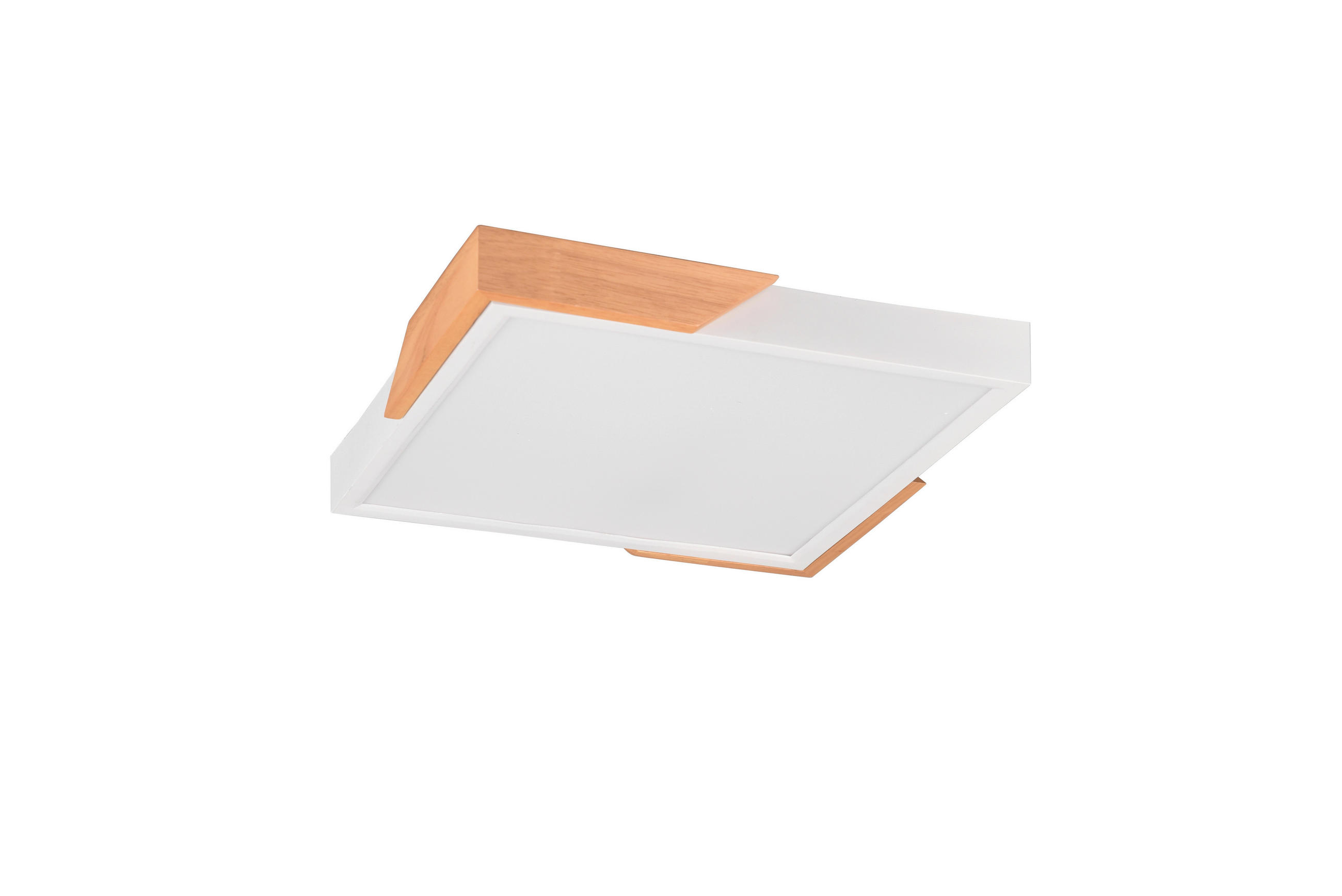 LED-DECKENLEUCHTE Meta 31,5/31,5/3,5 cm   - Weiß, Natur, Holz/Kunststoff (31,5/31,5/3,5cm)