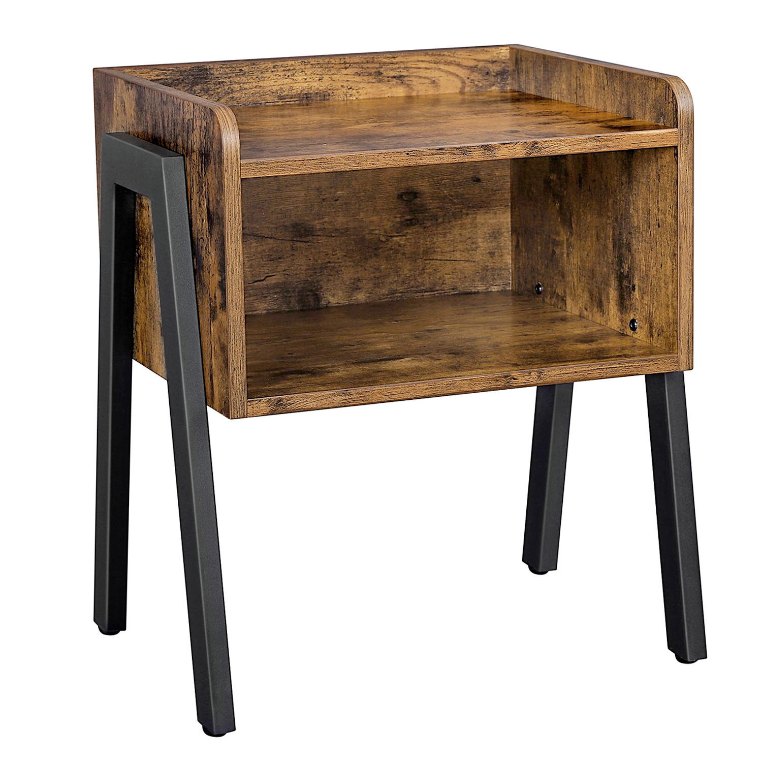 PRÍRUČNÝ STOLÍK, hnedá, čierna - hnedá/čierna, Trend, kov/kompozitné drevo (42/35/52cm) - Boxxx