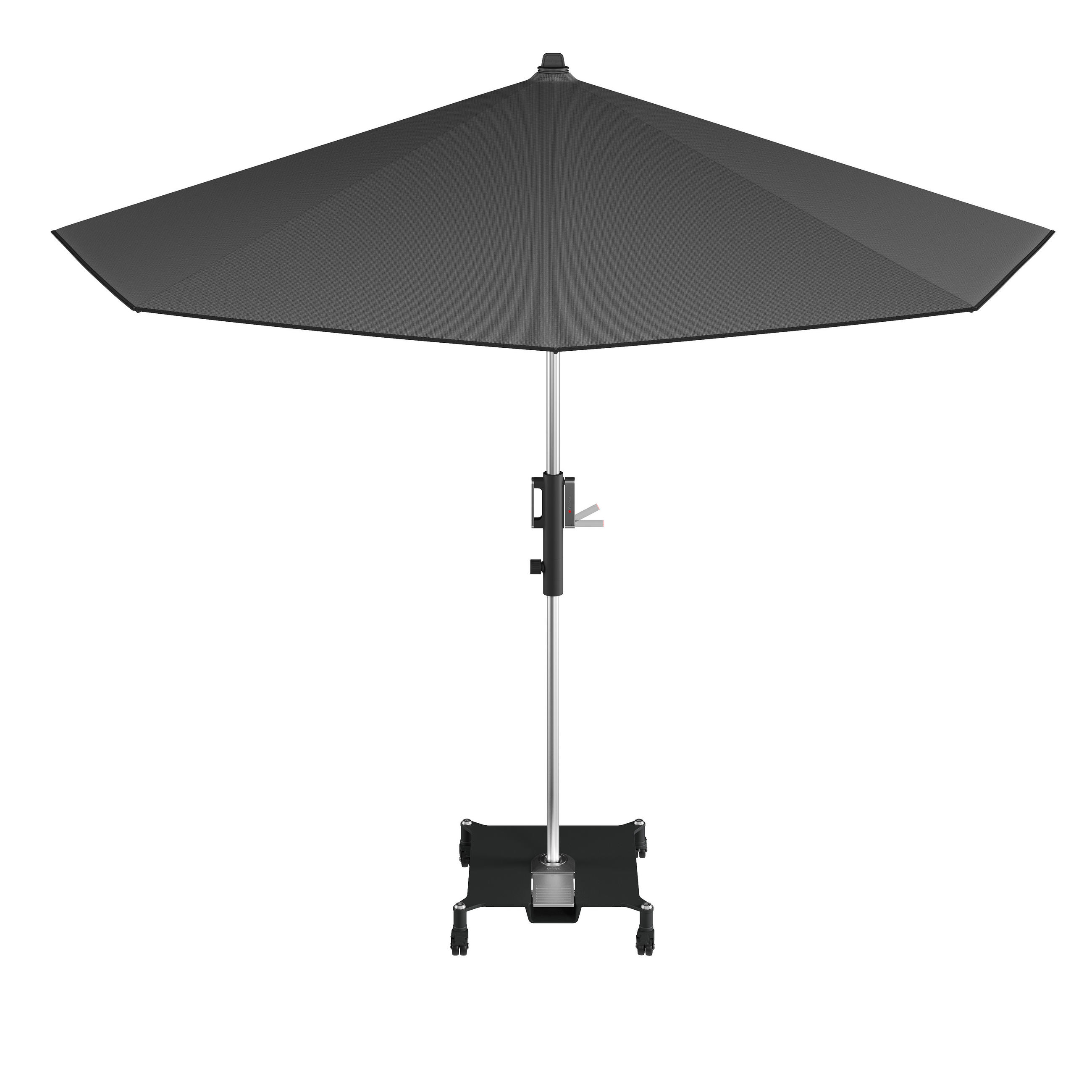 SONNENSCHIRM 315 cm Dunkelgrau  - Dunkelgrau/Silberfarben, KONVENTIONELL, Textil/Metall (315/315cm) - KNIRPS