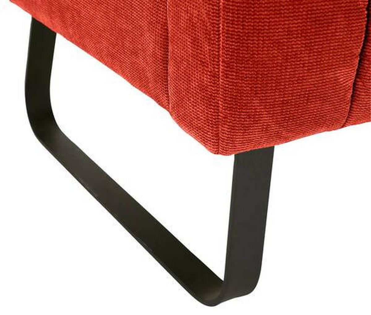 SITZBANK in Textil Rostfarben  - Rostfarben/Schwarz, Design, Textil/Metall (195/89/75cm) - Novel