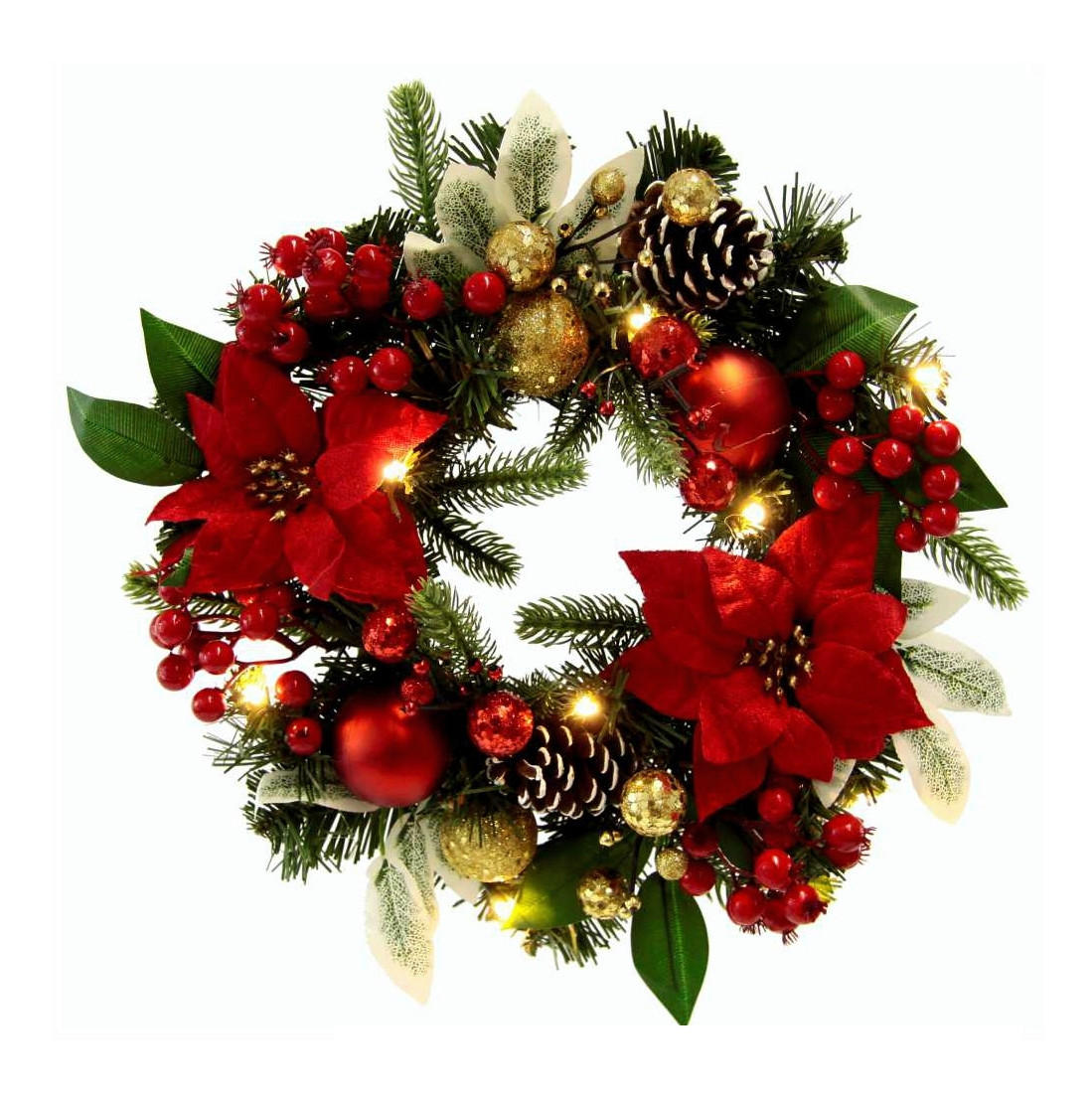 KRANZ - Rot/Grün, Natur, Naturmaterialien/Kunststoff (30cm) - X-Mas