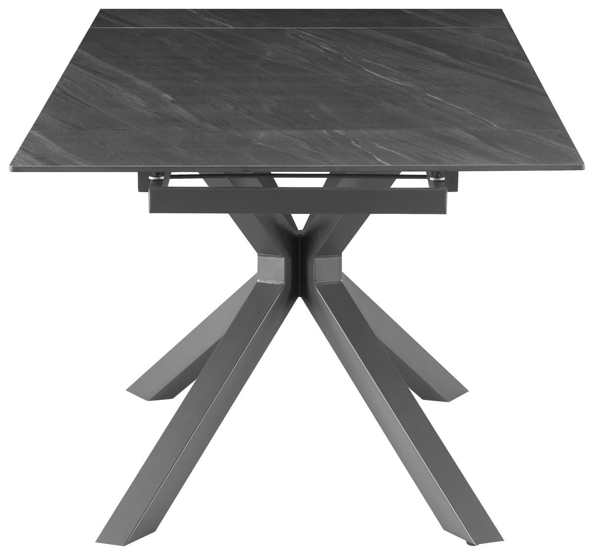 ESSTISCH Dunkelgrau rechteckig  ausziehbar  - Dunkelgrau/Grau, KONVENTIONELL, Keramik/Metall (160-240/75/90cm) - MID.YOU