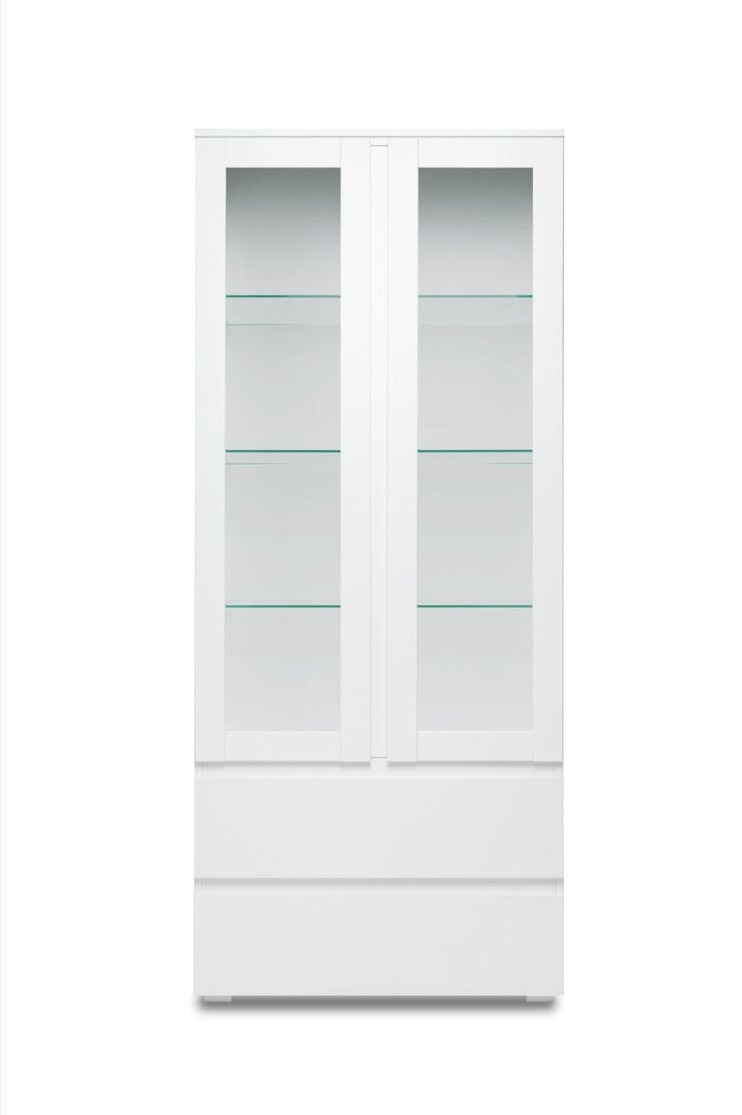 VITRIN fehér  - ezüstszínű/fehér, Konventionell, faalapú anyag/üveg (80/191/40cm) - MID.YOU