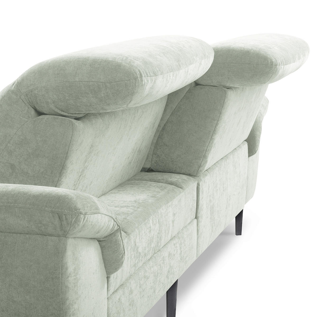 ECKSOFA  Webstoff Mintgrün  - Schwarz/Mintgrün, Design, Textil/Metall (268/195cm) - Livetastic