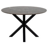 MATBORD i sten 120/120/75 cm   - brun/svart, Modern, metall/sten (120/120/75cm) - MID.YOU