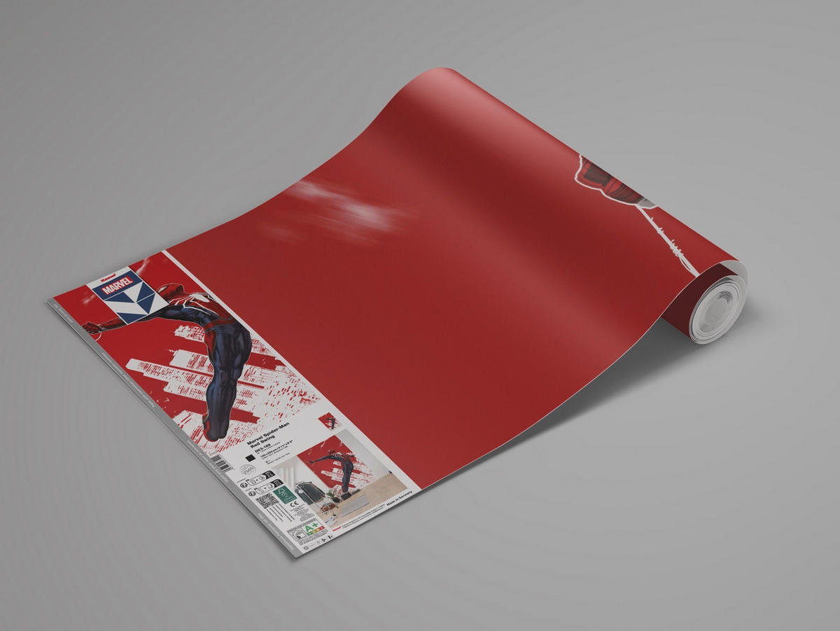 FOTOTAPETE SPIDER-MAN RED SWING  - Rot, Design, Textil (150/250cm) - Marvel