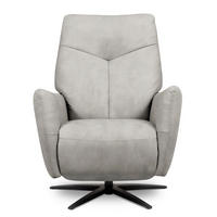 RELAXSESSEL Textil Hellgrau  - Hellgrau/Schwarz, Design, Textil/Metall (76/107/88cm) - Livetastic